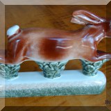 P08. Rye Pottery spongeware bunny. 2000. England. 5”h x 8”w - $24